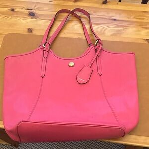 Coach Pink Leather Double-Handle Tote